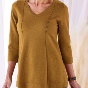 New with tags. Soft surroundings Forsythe sweater. Size M. Amber green color.